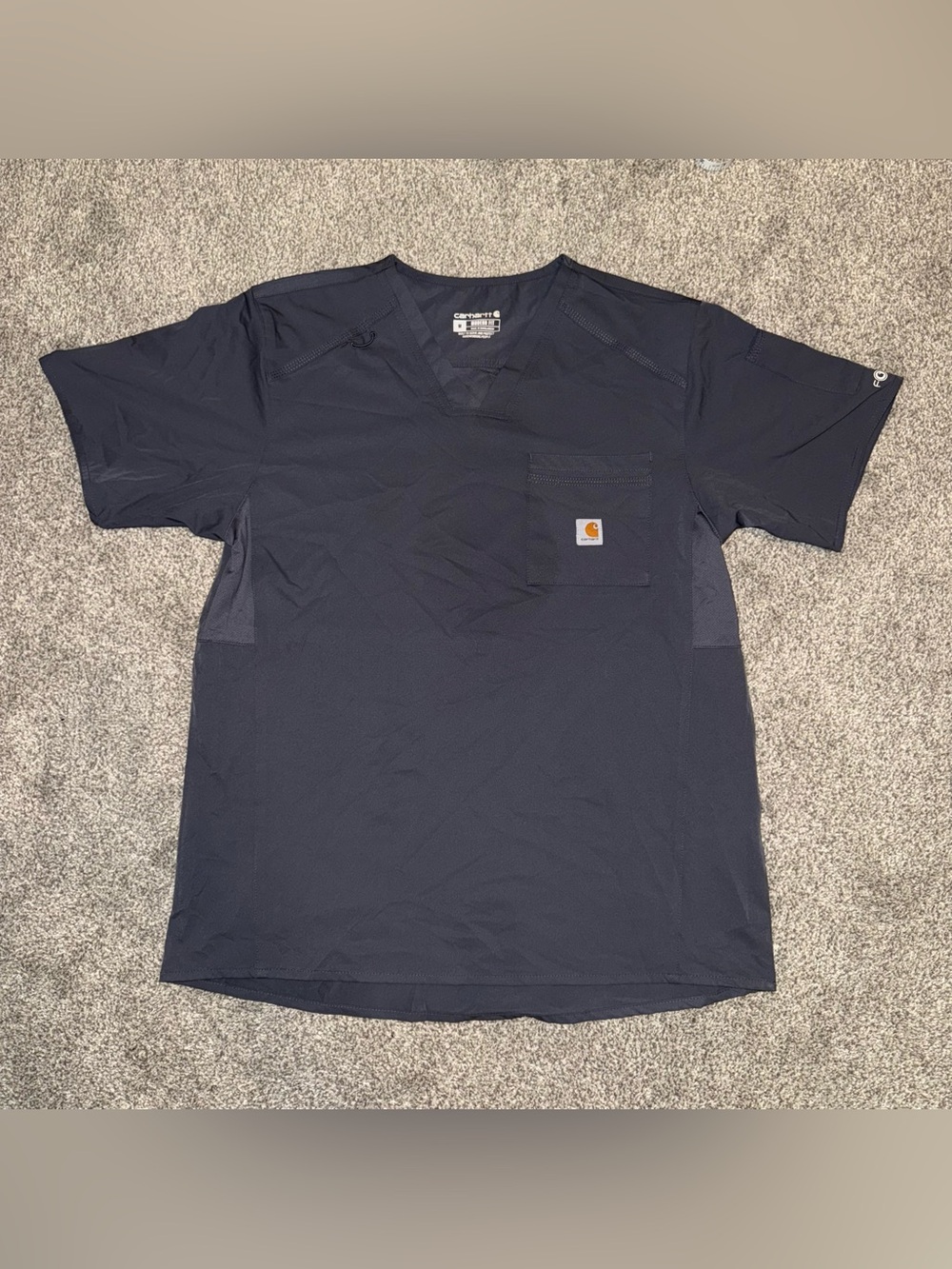 Carhartt Men’s Gray V-Neck Short Sleeve Work Tee with Chest Pocket